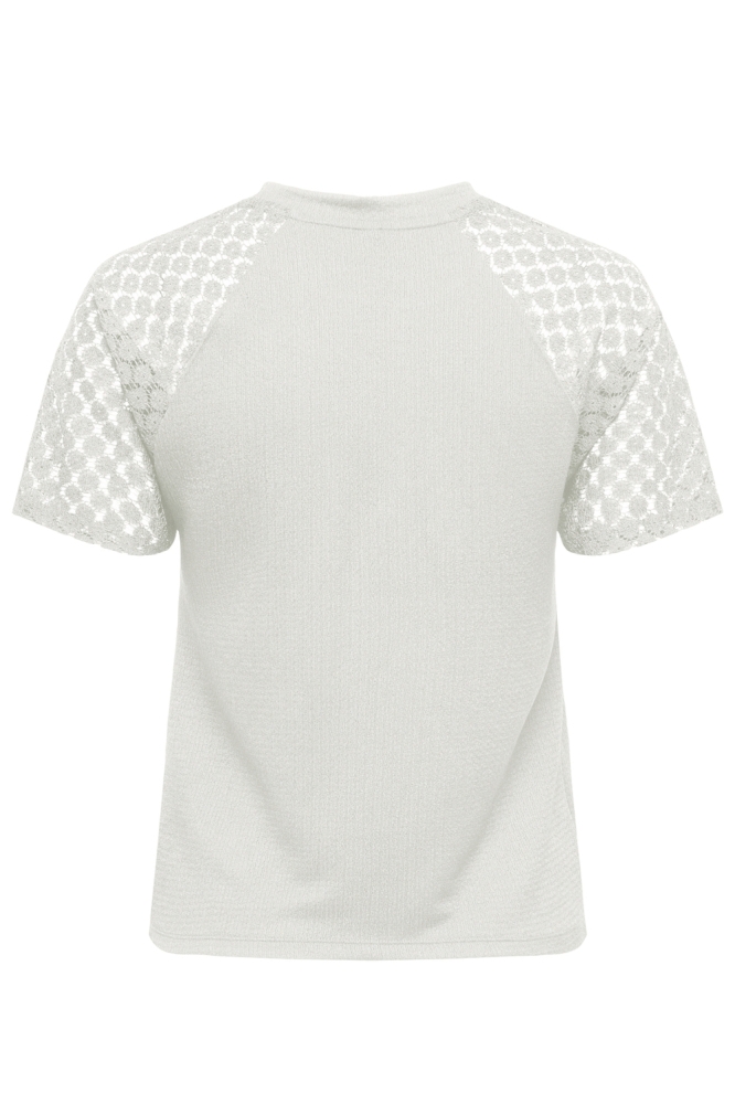 ONLKARI S/S O-NECK LACE MIX TOP CS 15367607 CLOUD DANCER/KAI FLOWER